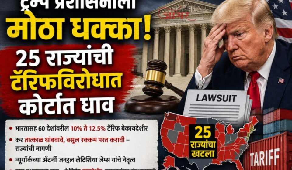 ट्रम्प प्रशासनाला मोठा धक्का; 25 राज्यांची टॅरिफविरोधात कोर्टात धाव